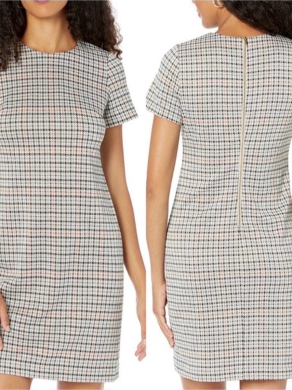 Calvin Klein Plaid-Print Jewel-Neck Sheath Dress